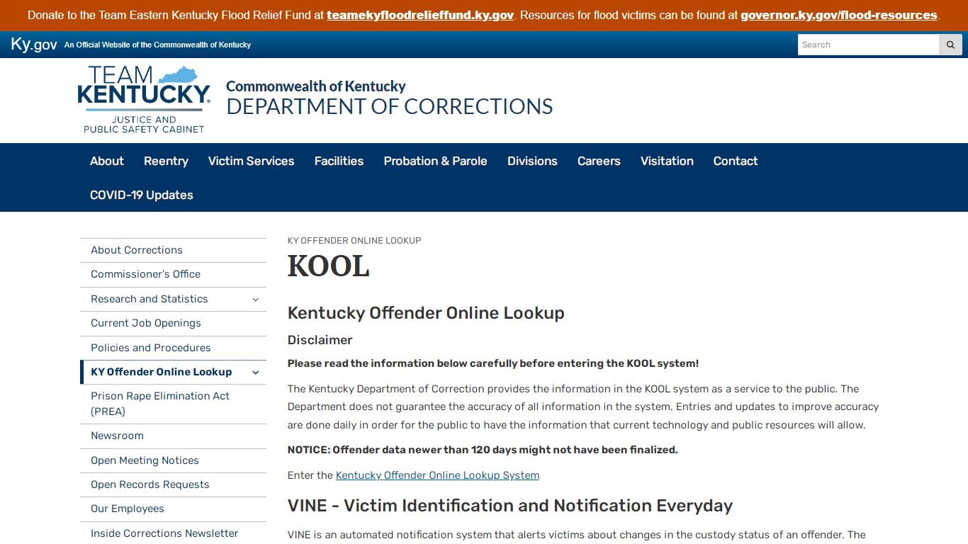 KOOL - Department of Corrections - Kentucky